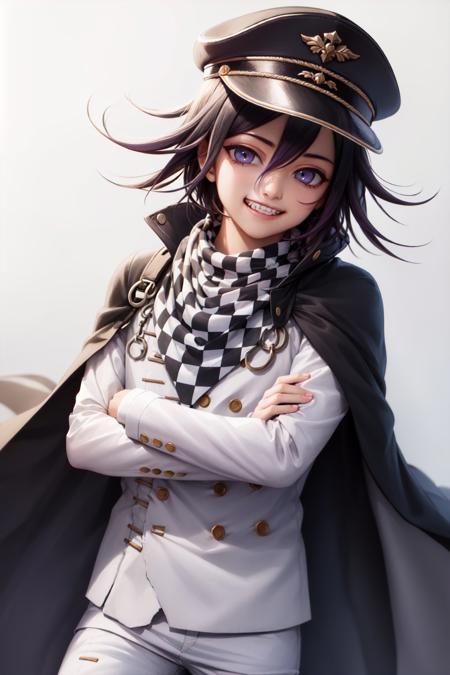 00084-3722443755-(masterpiece, best quality_1.2), , cowboy shot, solo, male focus, 1boy, oma kokichi, grin, looking at viewer, crossed arms, peak.jpg